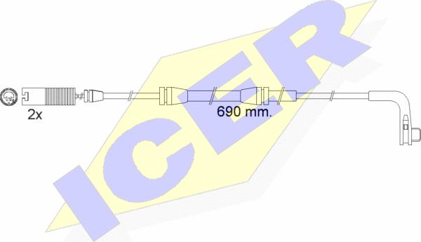 Icer 610479 E C - Indikators, Bremžu uzliku nodilums autodraugiem.lv