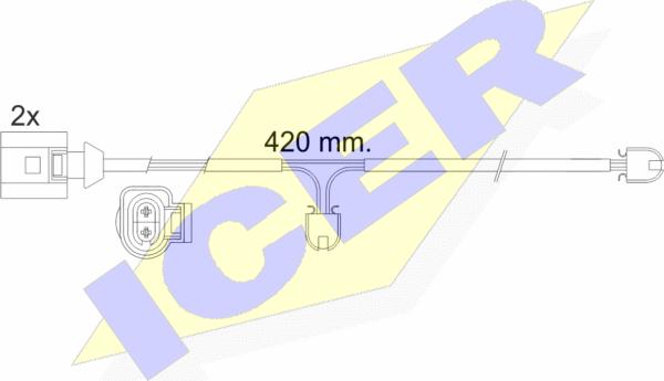 Icer 610476 E C - Indikators, Bremžu uzliku nodilums autodraugiem.lv