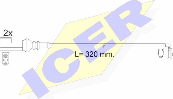 Icer 610592 E C - Indikators, Bremžu uzliku nodilums autodraugiem.lv