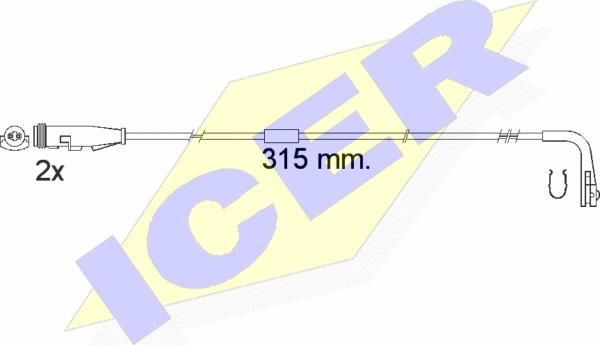 Icer 610549 E C - Indikators, Bremžu uzliku nodilums autodraugiem.lv