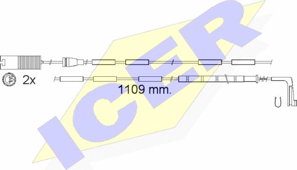 Icer 610542 E C - Indikators, Bremžu uzliku nodilums autodraugiem.lv