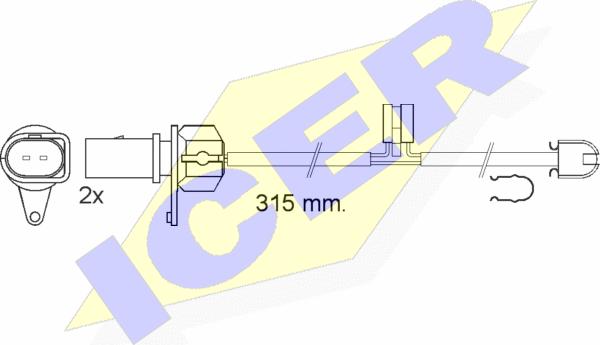 Icer 610569 E C - Indikators, Bremžu uzliku nodilums autodraugiem.lv