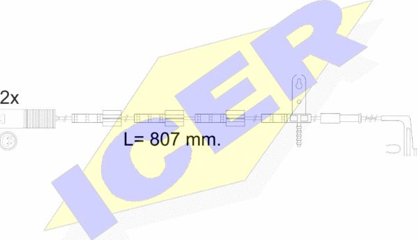 Icer 610584 E C - Indikators, Bremžu uzliku nodilums autodraugiem.lv