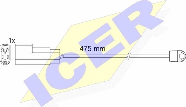 Icer 610576 E C - Indikators, Bremžu uzliku nodilums autodraugiem.lv