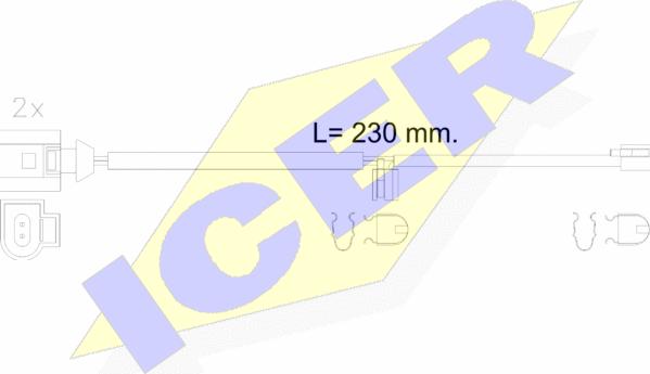 Icer 610611 E C - Indikators, Bremžu uzliku nodilums autodraugiem.lv