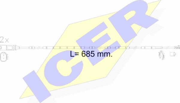 Icer 610618 E C - Indikators, Bremžu uzliku nodilums autodraugiem.lv