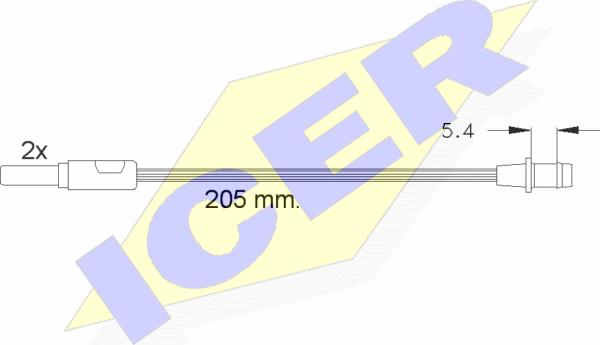 Icer 610185 E C - Indikators, Bremžu uzliku nodilums autodraugiem.lv