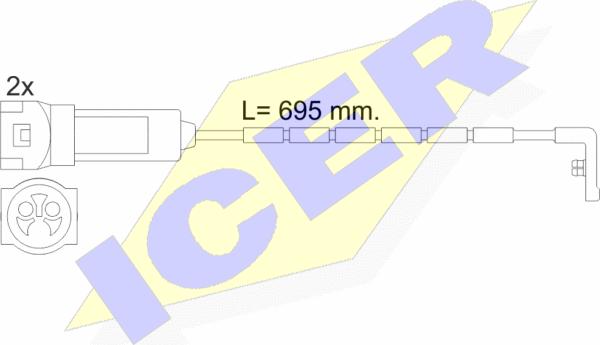 Icer 610241 E C - Indikators, Bremžu uzliku nodilums autodraugiem.lv