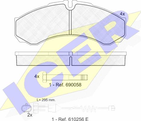 Icer 141208-117 - Bremžu uzliku kompl., Disku bremzes autodraugiem.lv