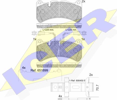 Icer 182260-203 - Bremžu uzliku kompl., Disku bremzes autodraugiem.lv