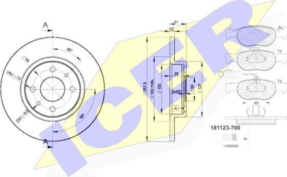 Icer 31123-3466 - Bremžu komplekts, Disku bremzes autodraugiem.lv