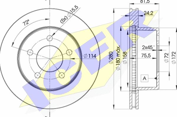 Icer 78BD5115-1 - Bremžu diski autodraugiem.lv