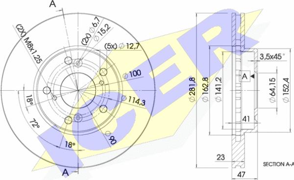 Icer 78BD1257-2 - Bremžu diski autodraugiem.lv