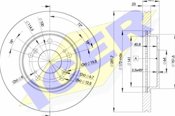 Icer 78BD1705-2 - Bremžu diski autodraugiem.lv