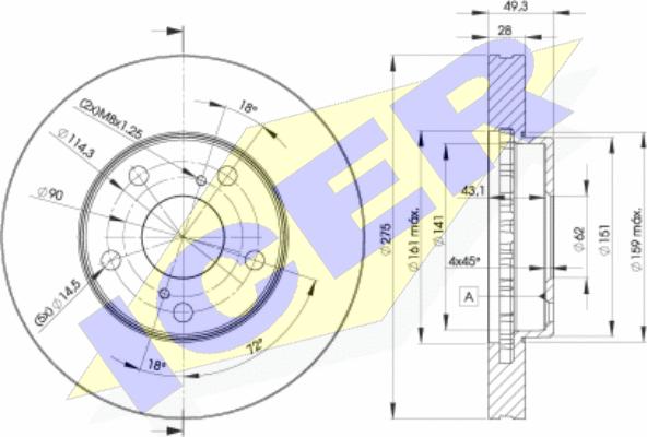 Icer 78BD3304-2 - Bremžu diski autodraugiem.lv