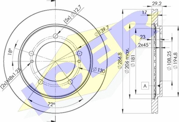 Icer 78BD2863-2 - Bremžu diski autodraugiem.lv