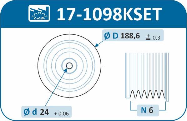 IJS GROUP 17-1098KSET - Piedziņas skriemelis, Kloķvārpsta autodraugiem.lv