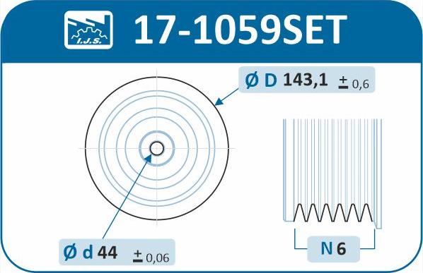 IJS GROUP 17-1059SET - Piedziņas skriemelis, Kloķvārpsta autodraugiem.lv