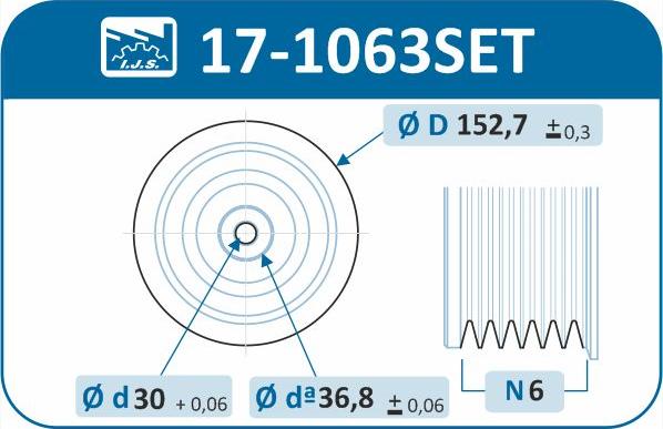 IJS GROUP 17-1063SET - Piedziņas skriemelis, Kloķvārpsta autodraugiem.lv