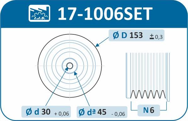 IJS GROUP 17-1006SET - Piedziņas skriemelis, Kloķvārpsta autodraugiem.lv