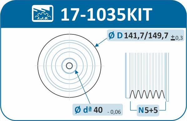 IJS GROUP 17-1035KIT - Piedziņas skriemelis, Kloķvārpsta autodraugiem.lv