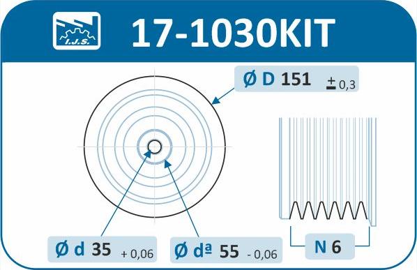 IJS GROUP 17-1030KIT - Piedziņas skriemelis, Kloķvārpsta autodraugiem.lv