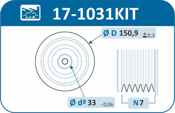 IJS GROUP 17-1031KIT - Piedziņas skriemelis, Kloķvārpsta autodraugiem.lv