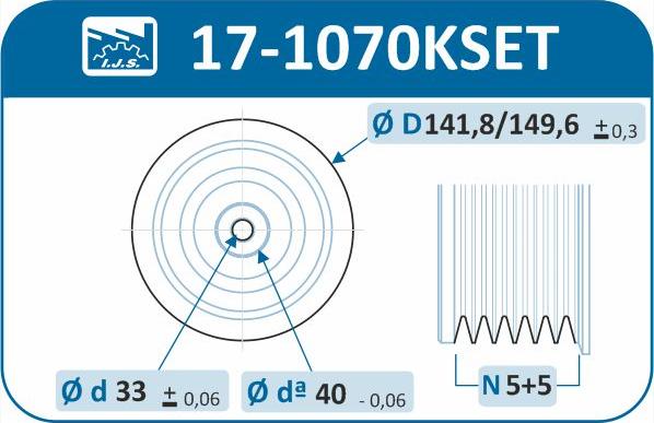 IJS GROUP 17-1070KSET - Piedziņas skriemelis, Kloķvārpsta autodraugiem.lv