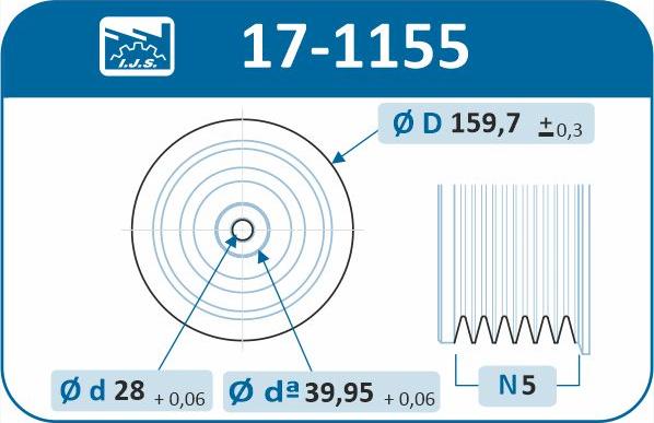 IJS GROUP 17-1155 - Piedziņas skriemelis, Kloķvārpsta autodraugiem.lv