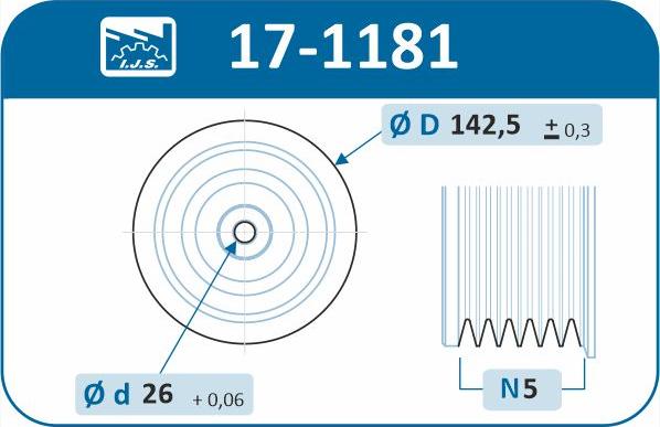 IJS GROUP 17-1181 - Piedziņas skriemelis, Kloķvārpsta autodraugiem.lv