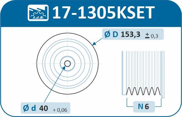 IJS GROUP 17-1305KSET - Piedziņas skriemelis, Kloķvārpsta autodraugiem.lv