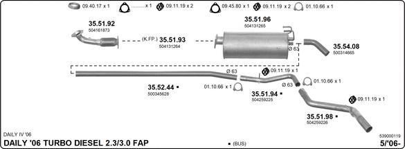 Imasaf 539000119 - Izplūdes gāzu sistēma autodraugiem.lv