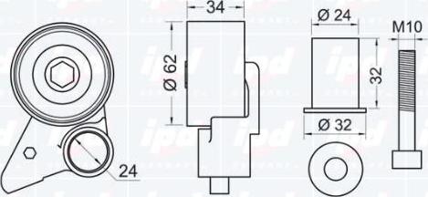 IPD 14-0655 - Spriegotājrullītis, Gāzu sadales mehānisma piedziņas siksna autodraugiem.lv