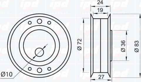 IPD 14-0100 - Spriegotājrullītis, Gāzu sadales mehānisma piedziņas siksna autodraugiem.lv