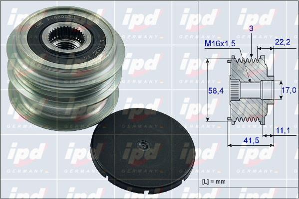 IPD 15-3990 - Piedziņas skriemelis, Ģenerators autodraugiem.lv