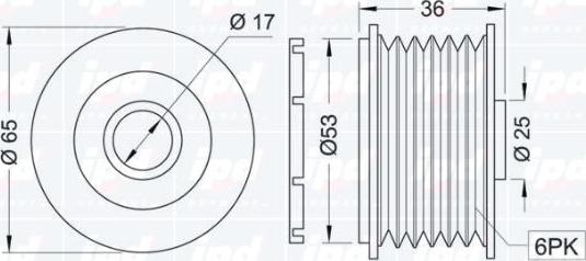 IPD 12-0874 - Piedziņas skriemelis, Ģenerators autodraugiem.lv
