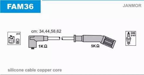 Janmor FAM36 - Augstsprieguma vadu komplekts autodraugiem.lv