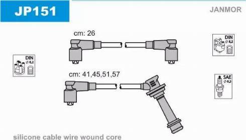 Janmor JP151 - Augstsprieguma vadu komplekts autodraugiem.lv