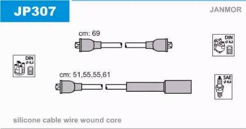 Janmor JP307 - Augstsprieguma vadu komplekts autodraugiem.lv