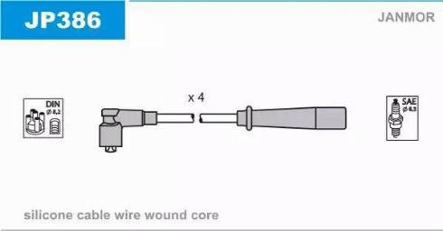 Janmor JP386 - Augstsprieguma vadu komplekts autodraugiem.lv
