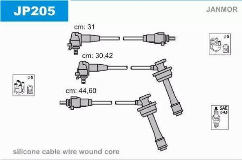 Janmor JP205 - Augstsprieguma vadu komplekts autodraugiem.lv