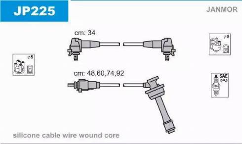 Janmor JP225 - Augstsprieguma vadu komplekts autodraugiem.lv