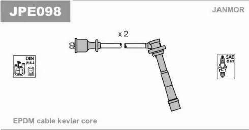 Janmor JPE098 - Augstsprieguma vadu komplekts autodraugiem.lv