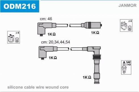 Janmor ODM216 - Augstsprieguma vadu komplekts autodraugiem.lv
