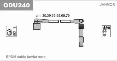Janmor ODU240 - Augstsprieguma vadu komplekts autodraugiem.lv