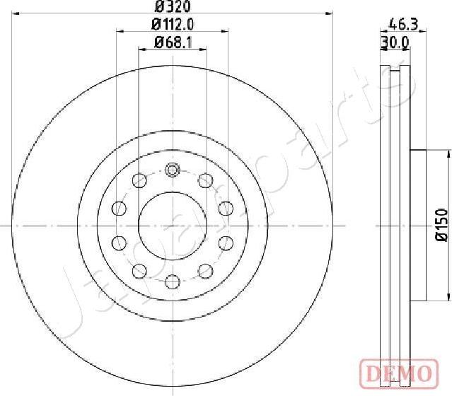 Japanparts DI-0909C - Bremžu diski autodraugiem.lv