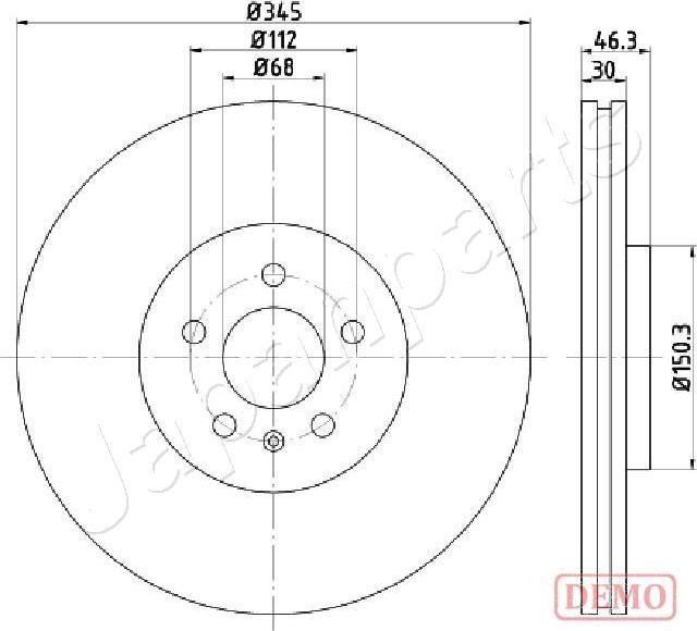 Japanparts DI-0912C - Bremžu diski autodraugiem.lv