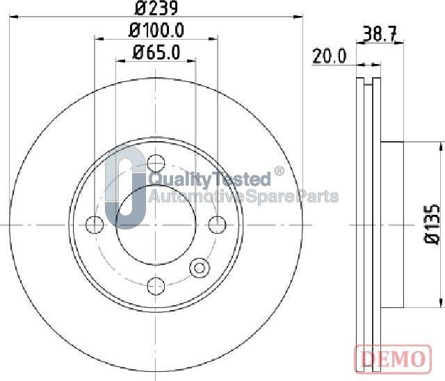 Japanparts DI0939JM - Bremžu diski autodraugiem.lv