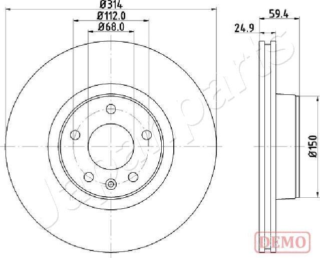 Japanparts DI-0927C - Bremžu diski autodraugiem.lv