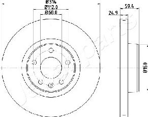 Japanparts DI-0927 - Bremžu diski autodraugiem.lv